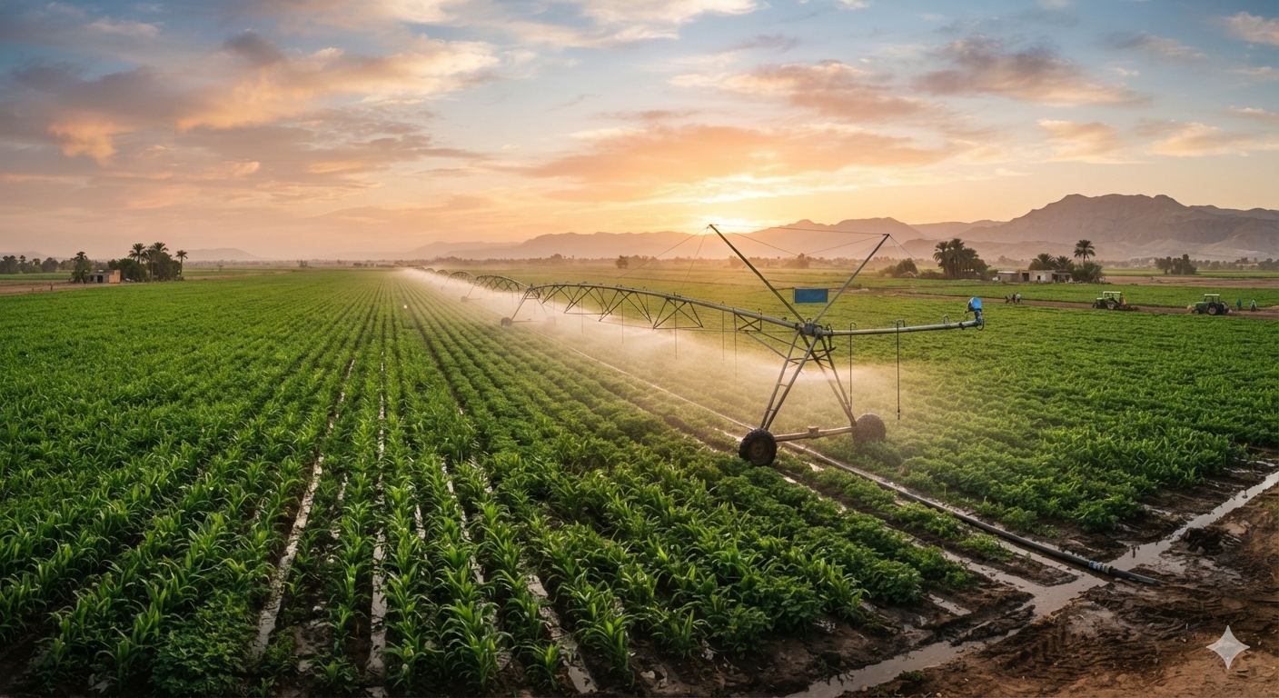 Agricultural works and irrigation systems